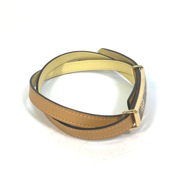 HERMES Thin belt belt Leather yellow main image 4
